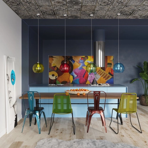 Závěsné skleněné svítidlo Ball zelené moderní do obýváku, kuchyně a jídelny