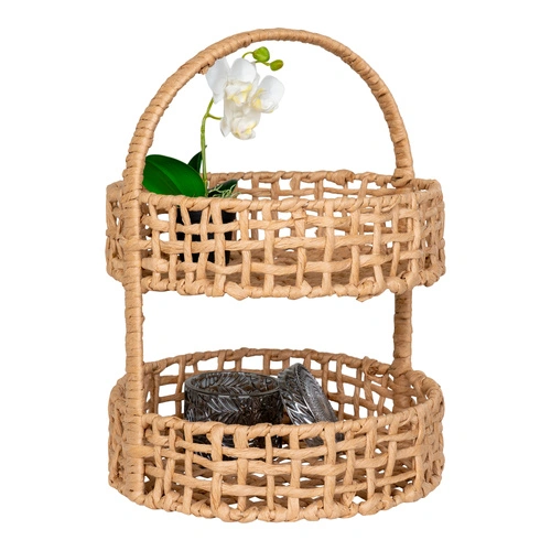 Organizer Anadia dekorativní boho koš s rukojetí z papíru do obýváku 39 cm