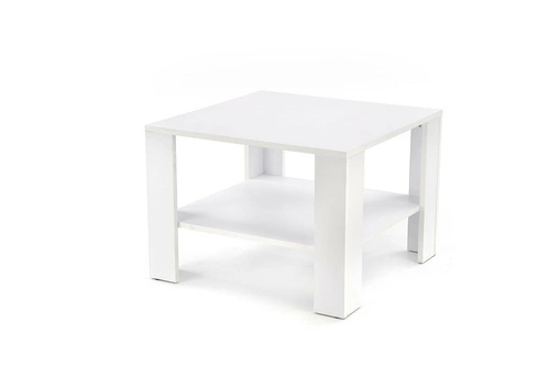 Bílý čtvercový konferenční stolek s policí Tastur S Intesi moderní do obýváku 70x70 cm