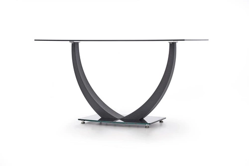 Moderní černý skleněný jídelní stůl Tano 140x80 cm Intesi elegantní design