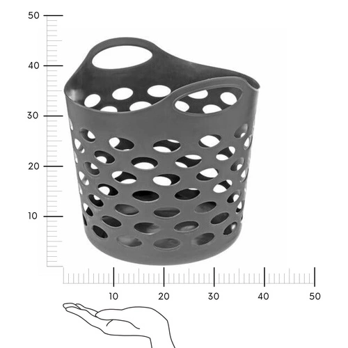 5five simply smart minimalistický kulatý koš na prádlo 28 l šedý do koupelny