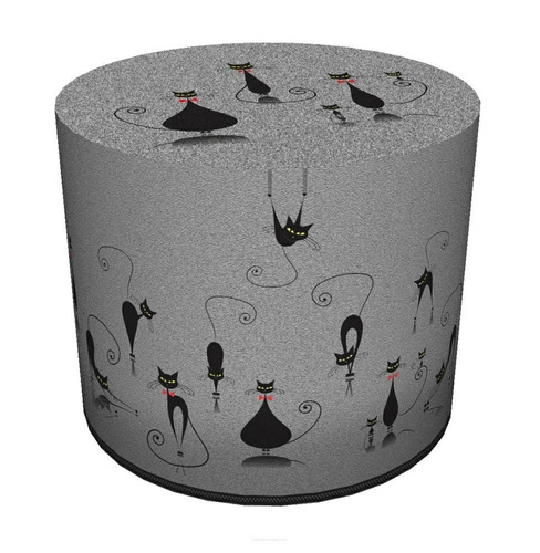 Čalouněný kulatý taburet Feline multicolor moderní do obýváku a ložnice 40 cm