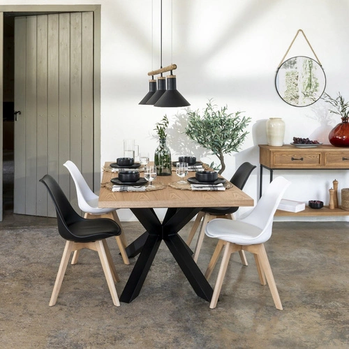 Jídelní židle Baya Atmosphera tmavě šedá čalouněná skandinávská s bukovými nohami