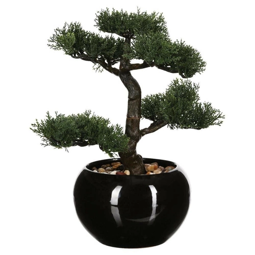 Umělé bonsai stromek Atmosphera 36 cm v boho květináči do obýváku nebo kanceláře