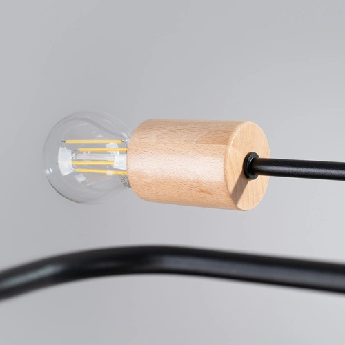 Loftový lustr TIMBO 6 černý dřevěný do obýváku a jídelny od SOLLUX LIGHTING