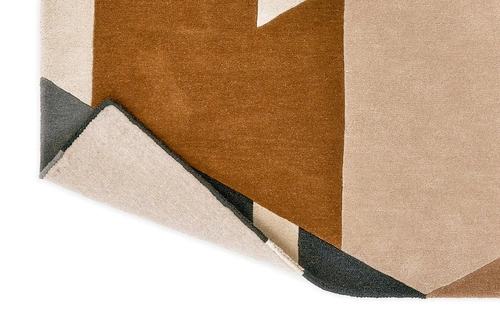 Vlněný koberec do obývacího pokoje Popova Caramel 140x200 moderní geometrický snadno čistitelný