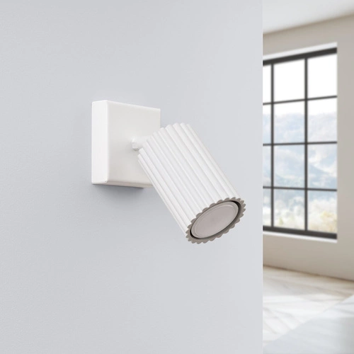 Nástěnné svítidlo Karbon bílé moderní hliníkové s pohyblivým stínidlem do obýváku a ložnice