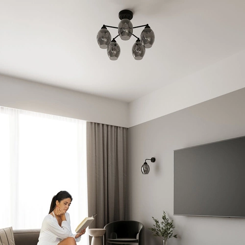 Moderní nástěnné svítidlo FILLAN 1 černé kovové do obývacího pokoje a ložnice SOLLUX LIGHTING