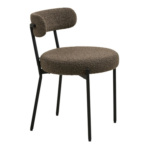 Židle Badalona čalouněná hnědá bouclé do jídelny a obýváku