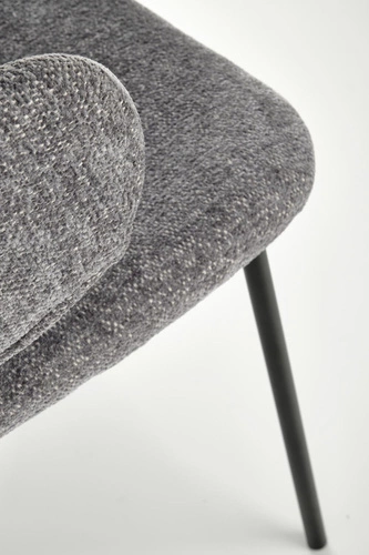 Čalouněná židle Paupe šedá do jídelny a obývacího pokoje moderní na černých nohách Intesi