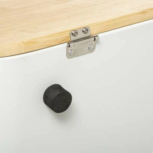 Bambusový/kovový bílý chlebník