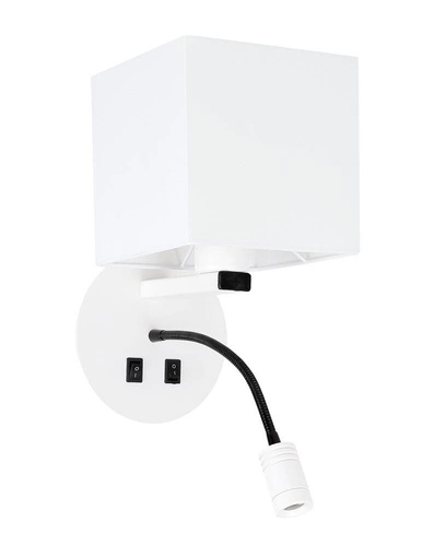Nástěnné svítidlo Magnum 1 kruhové 1x40W E27+3W LED stínidlo čtvercové bílé