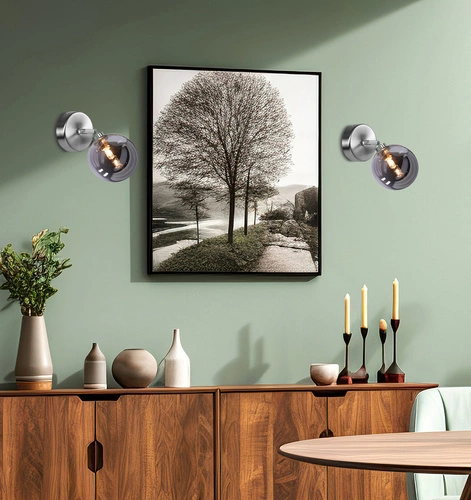 Nástěnné svítidlo Rodia moderní grafitové skleněné do obýváku a ložnice CANDELLUX LIGHTING