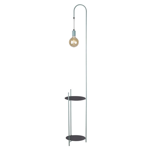 Stojací lampa do obýváku Walk černá zelená moderní kovová s policí loft CANDELLUX