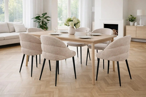 Jídelní čalouněná židle Solla z béžového sametu do jídelny a obýváku Intesi