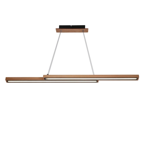 Závěsné LED svítidlo Sento dřevěné černé 97,5 cm do obýváku a jídelny moderní