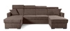 Moderní hnědá rohová sedačka Mils U s rozkladem a úložným prostorem do obýváku
