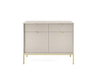 Komoda Delicious drážkovaná kašmír se zásuvkami na zlatých nožkách moderní do obýváku 104 cm