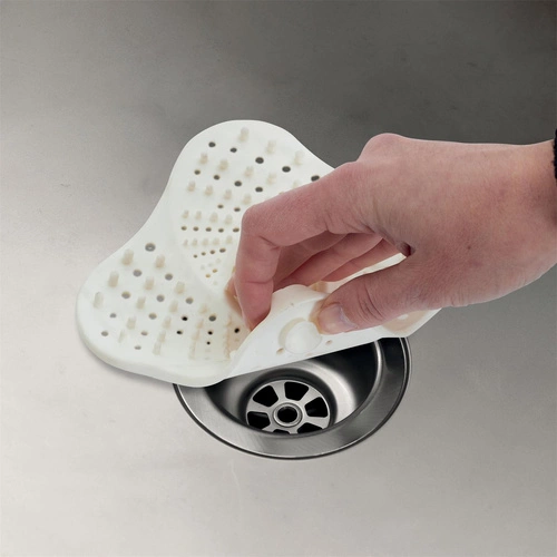 Silikonové bílé sítko do dřezu a umyvadla Intesi moderní 13,3 cm do kuchyně a koupelny