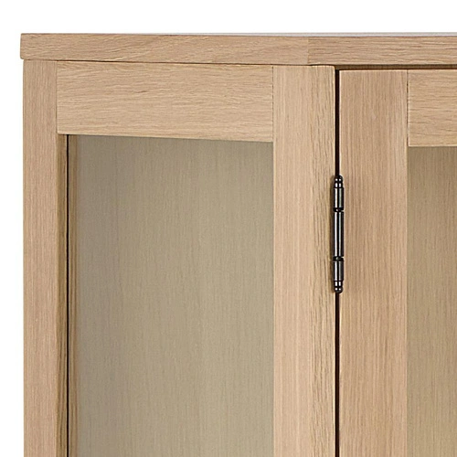 Vitrína Marte dřevěná skandinávská do obýváku bělený dub 140 cm