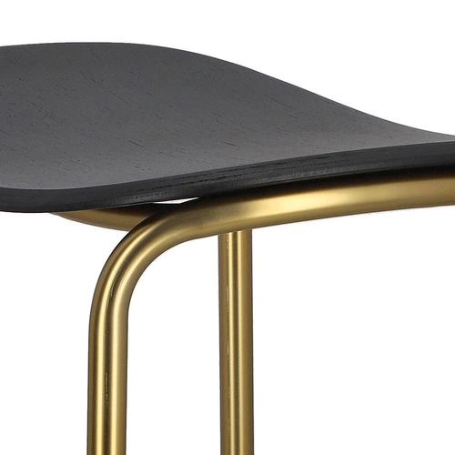 Barová stolička bez opěradla TRICK wood 65 cm černo-zlatá moderní do kuchyně a jídelny SCAB Design