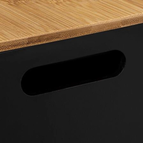 Sada 3 černých bambusových dekoračních krabiček Bava do ložnice nebo kanceláře