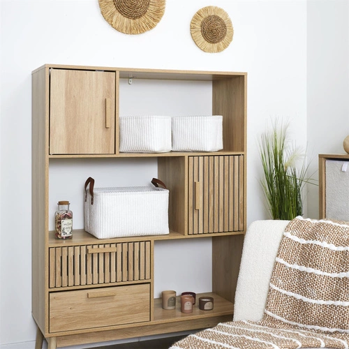 Sada 3 bílých manšestrových košů Intesi na dekorativní ukládání do obývacího pokoje