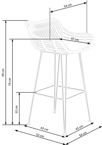 Židle barová Surabaya přírodní/černá