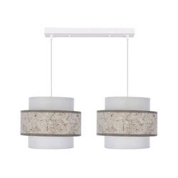 Závěsná lampa Calmi bílá 2x40W E27 stínidlo bílá+béžová