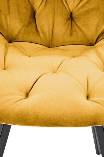 Otočená moderní jídelní židle Veroniq Intesi sametová hořčicová