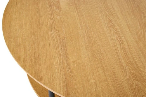 Konferenční stolek Pensacola kulatý 80 cm dub s policí do obývacího pokoje