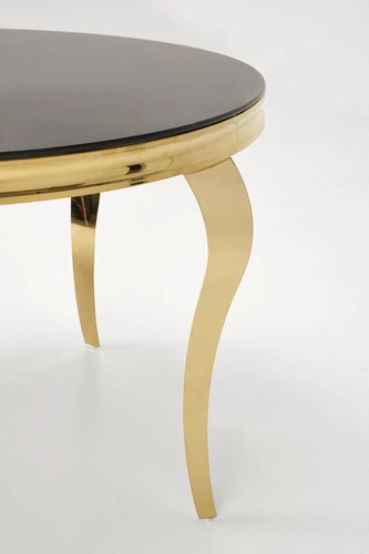 Kulatý skleněný stůl Munya černý a zlatý 120 cm moderní glamour do jídelny Intesi