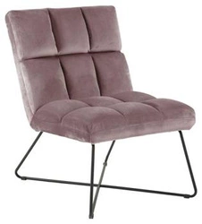 Křeslo Alba VIC samet dusty rose na lyžinách moderní glamour do obývacího pokoje Actona
