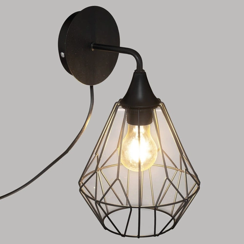 Nástěnné svítidlo Flave černé industriální kovové do obýváku a ložnice Atmosphera