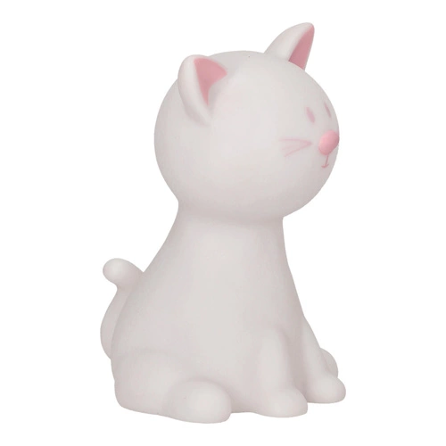 Dětská noční lampička Cat Night bílá moderní přenosná LED s nastavitelnou barvou Intesi