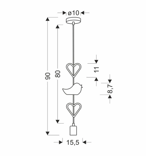 Jednoduchá závěsná lampa hbh 1x20W E27 iq kids pink