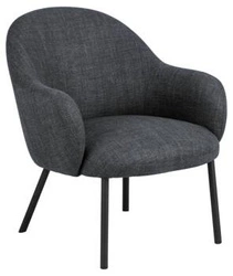 Moderní šedé křeslo Spencer Basel s područkami, čalouněné, do obývacího pokoje