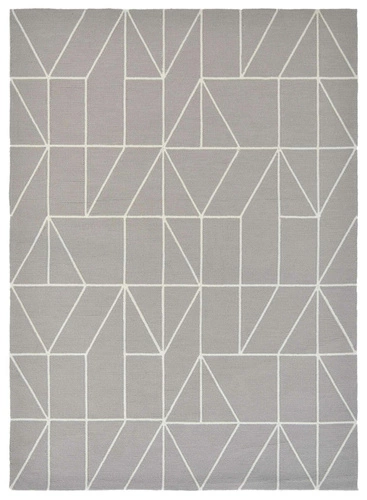 Venkovní koberec Viso Steel šedý 250x350 moderní snadno čistitelný geometrický koberec na terasu