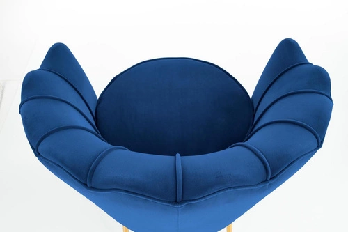 Sametové křeslo mušle Florencja tmavě modré glamour do obýváku moderní Intesi