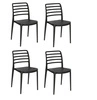 Sada 4 černých židlí Valla