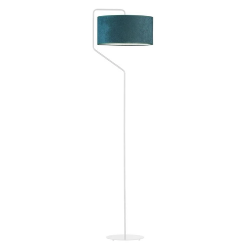 Stojací lampa do obýváku TESALLIA zelená moderní s velurovým stínidlem glamour Lysne