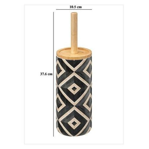 Keramický černý WC kartáč s bambusem Canvas 5five simply smart do koupelny