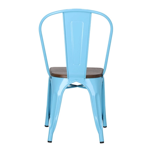 Židle Paris Wood modrá, sedák ořech