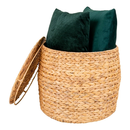 Okrúhlý konferenční stolek z vodního hyacintu s výklopnou deskou boho do obýváku Intesi