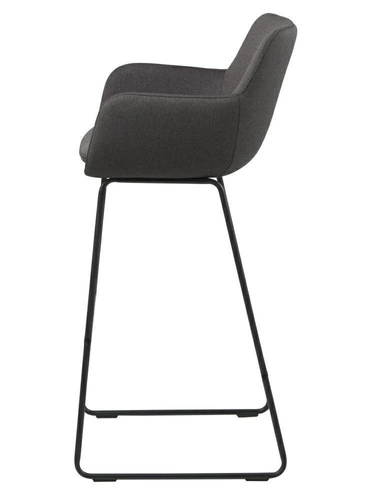 Čalouněný barový stolička s opěrkou Lisa Actona šedá glamour do kuchyně a jídelny 76 cm
