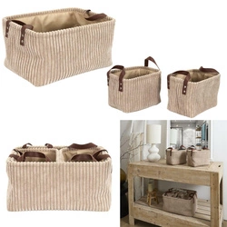 Sada 3 košů manšestr taupe