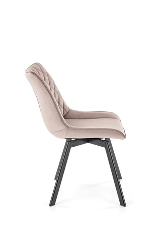 Otočená čalouněná jídelní židle z béžového veluru Veroniq Intesi moderní do jídelny a obýváku