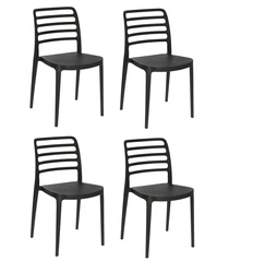 Sada 4 černých židlí Valla