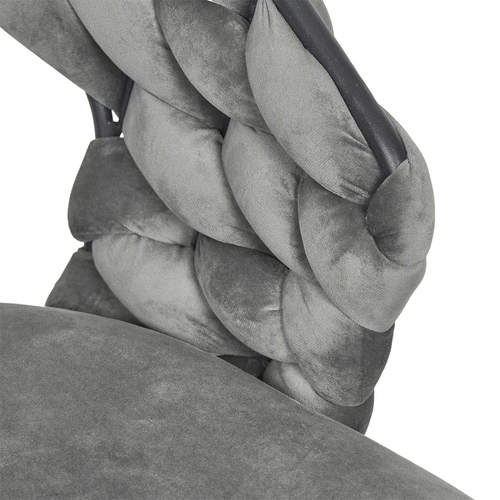 Čalouněná jídelní židle Swyer šedý samet s područkami moderní Intesi