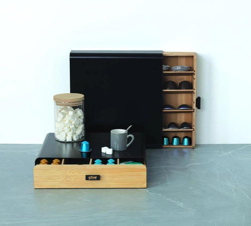 Zásuvka na kapsle Nera černá